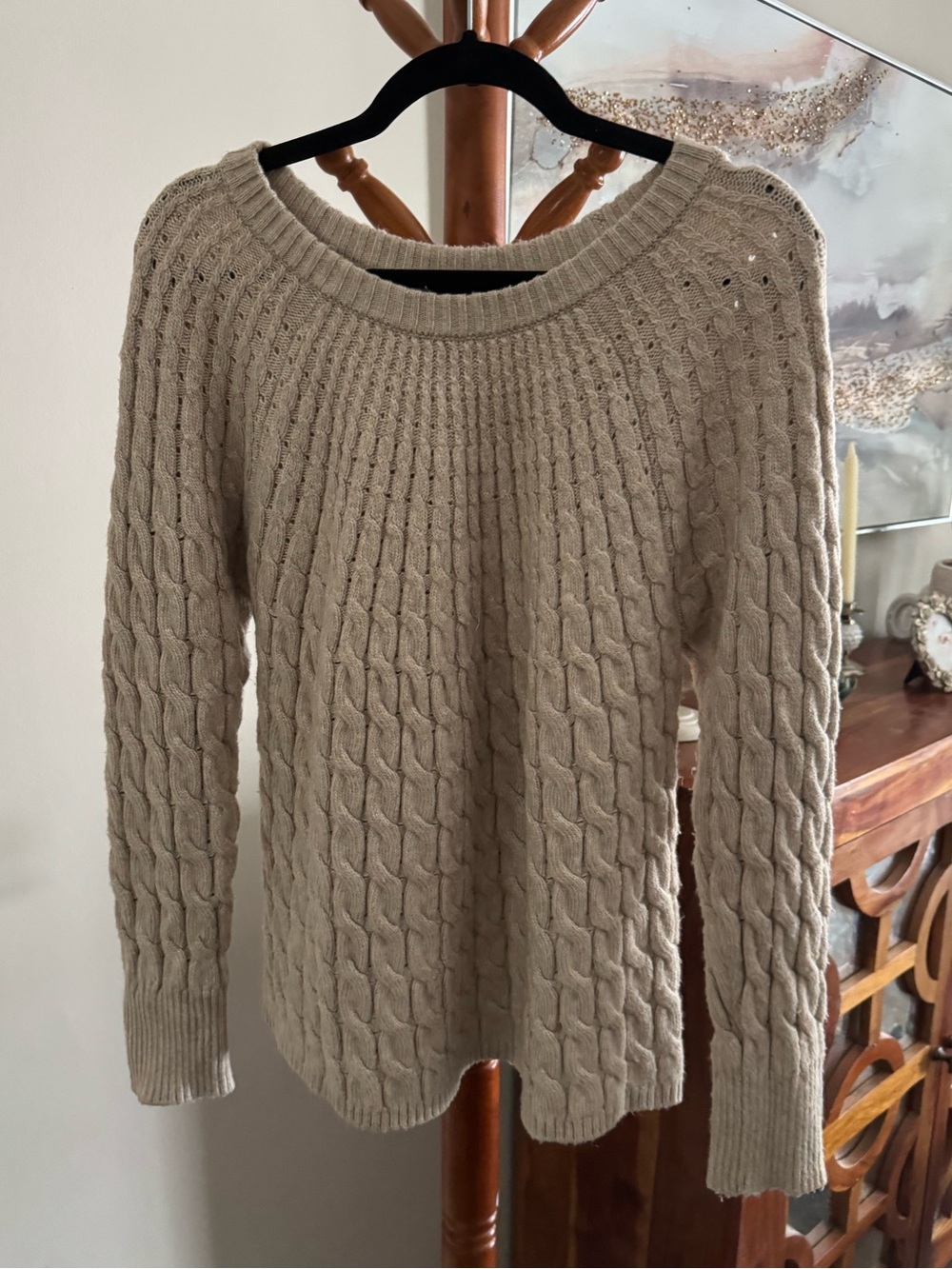 Lane Bryant Sweater Crew Neck Beige Tan Neutral Size 18/20 Soft Fall Outfit
